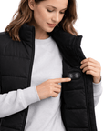 Gilet Imbottito Riscaldato da Donna Nero – Dual Heating