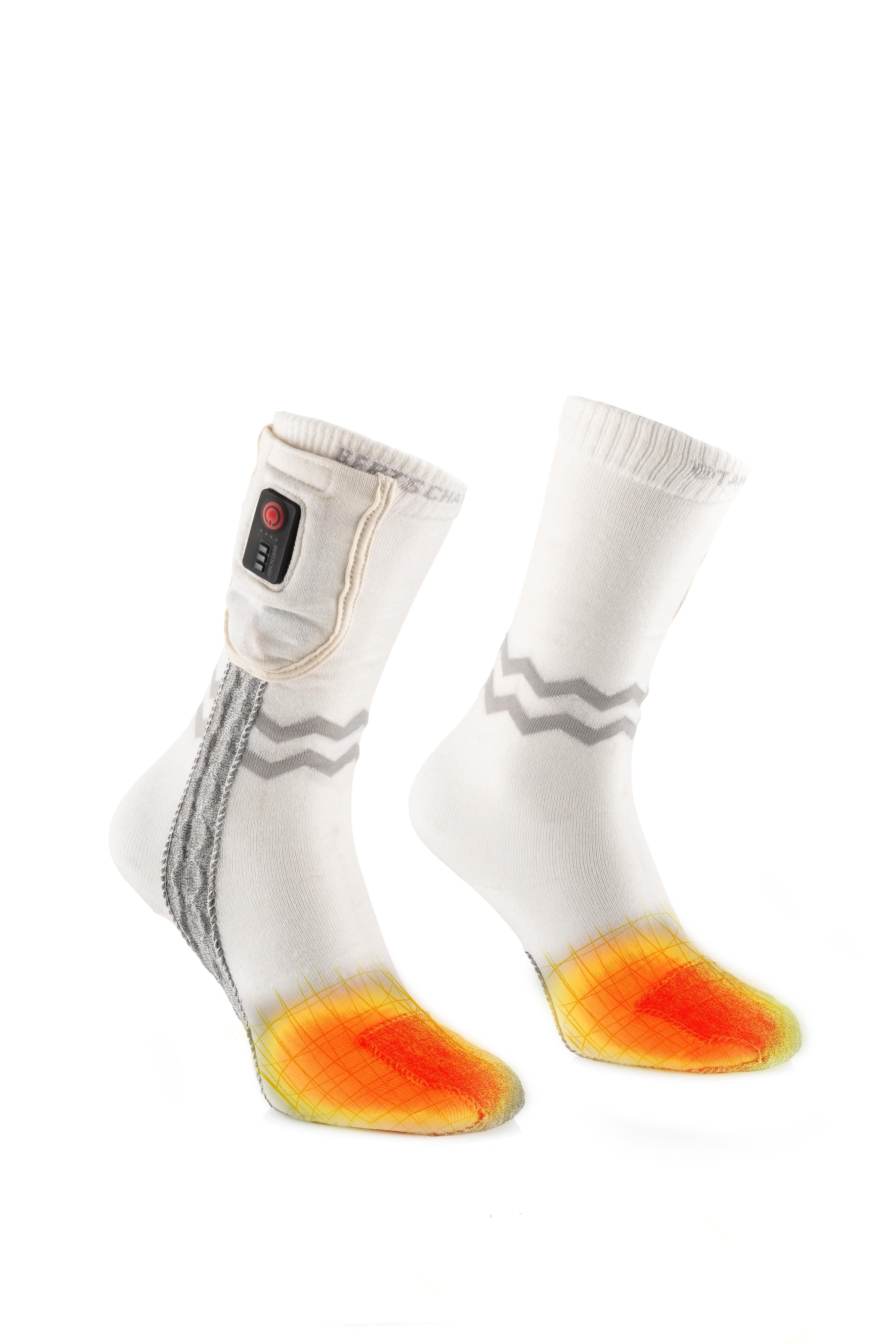 Calze Riscaldate - Aerowhite | Edizione Sportiva - USB-C | Sottili e Resistenti