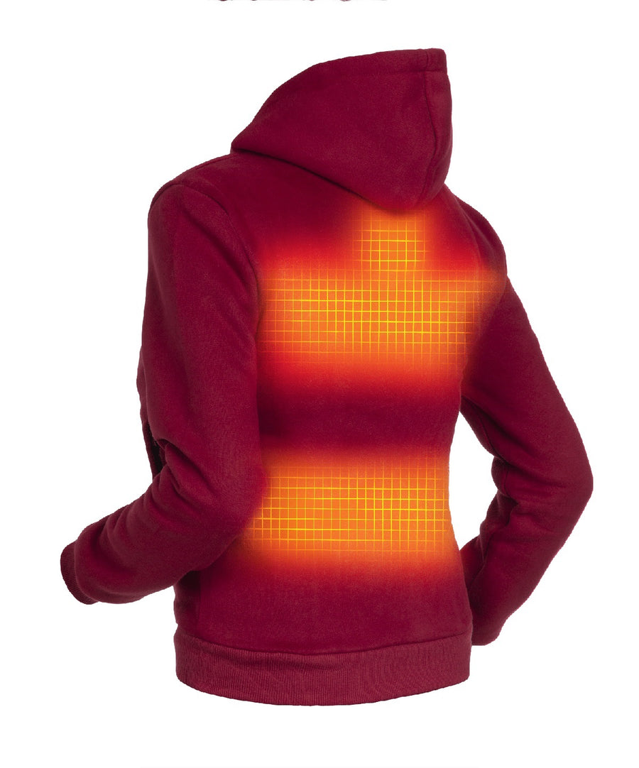 Felpa con cappuccio riscaldata - Donna | Dual Heating - Borgogna