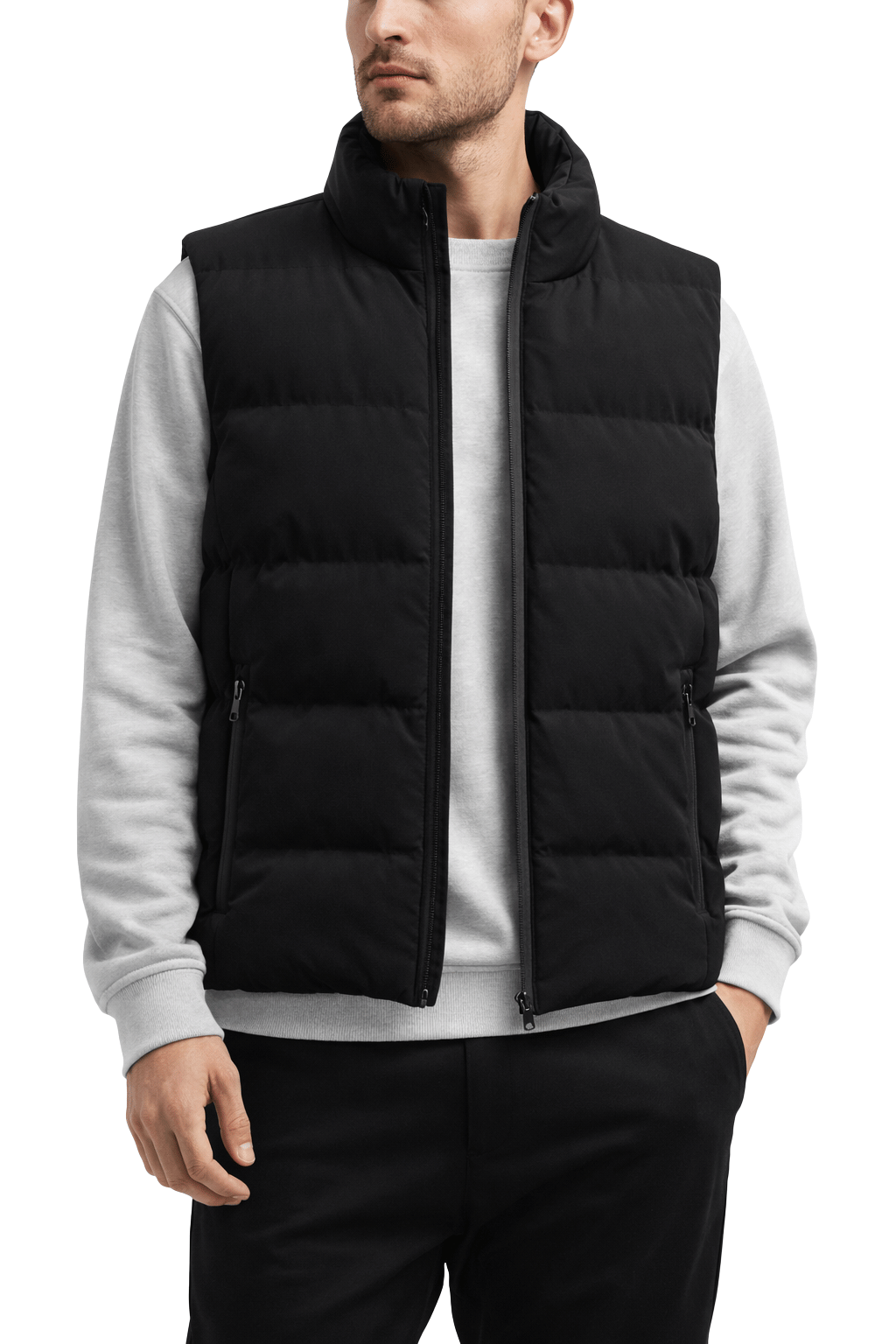Gilet Imbottito Riscaldato da Uomo Nero – Dual Heating