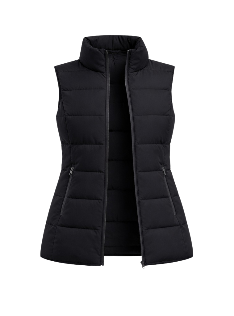 Gilet Imbottito Riscaldato da Donna Nero – Dual Heating