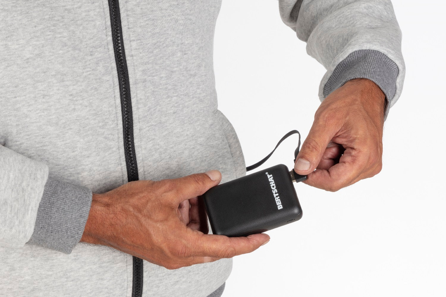 Felpa con cappuccio riscaldata - Uomo | Dual Heating - Grigio