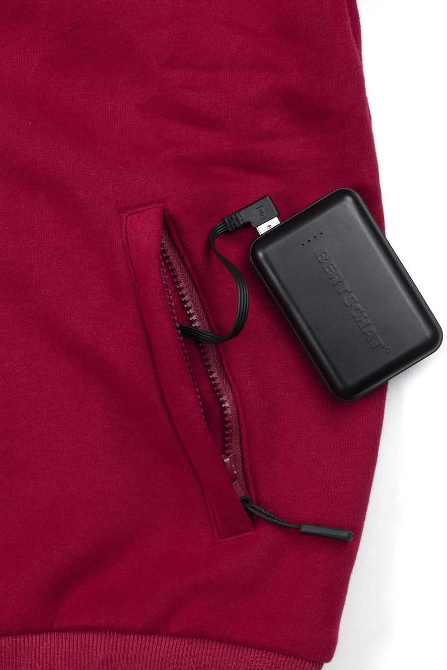 Felpa con cappuccio riscaldata - Uomo | Dual Heating - Borgogna